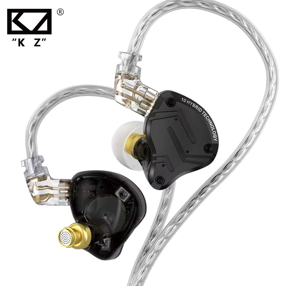 KZ ZS10 PRO X سماعات رأس سلكية HD ميكروفون جودة صوت نقية تكنولوجيا هجينة سماعات مراقبة سماعات أذن HIFI Bass Music Hea