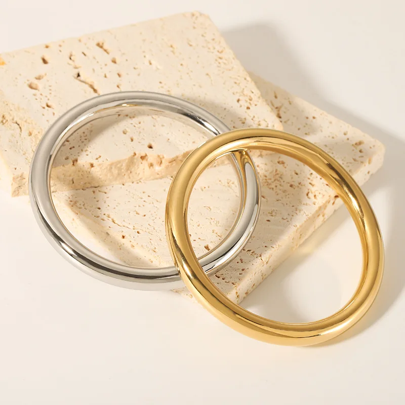 Edelstahl Modischer 18K vergoldeter farbloser Schmuck Hohlarmband Damen klobige Herrenarmbänder Armbänder