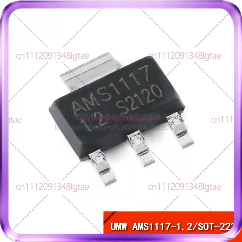 100pcs New For UMW AMS1117-1.2 SOT-223 1A Low Dropout Linear Regulator LDO Chip
