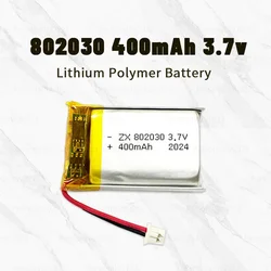 Lipo 802030   Bateria de polímero 3.7v 400mah li-po baterias de lítio recarregáveis para luzes led instrumentos de beleza brinquedos li ion célula