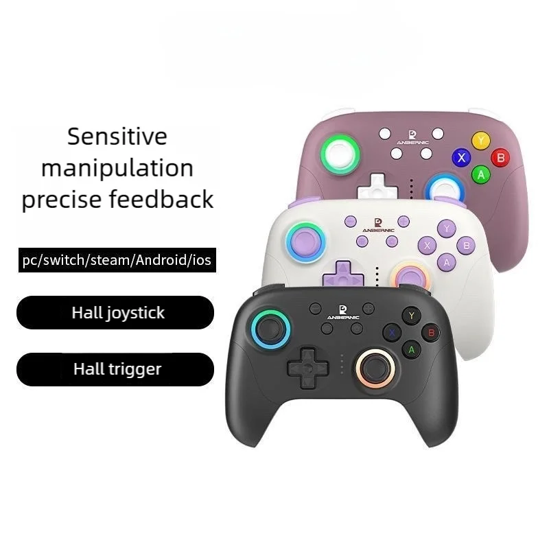 

Retro Handheld Game Controller Bluetooth Wireless Gamepad Hall Effect Joystick RGB Breathing Light for PC Steam Switch Android