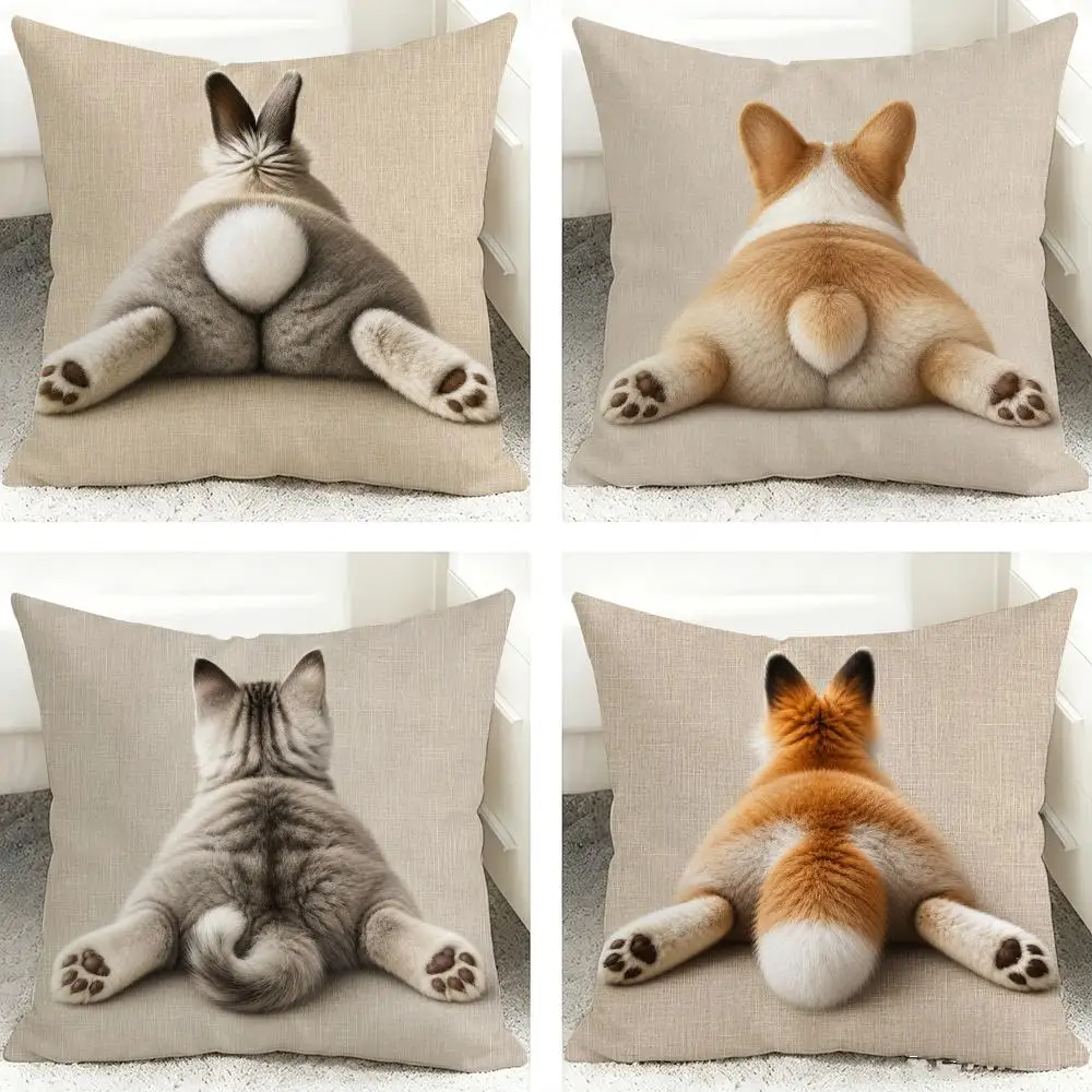 Cute Animal Back View Cushion Cover Pillows Modern Home Decoration Living Room Pillow Covers Decorative Cushions Cover