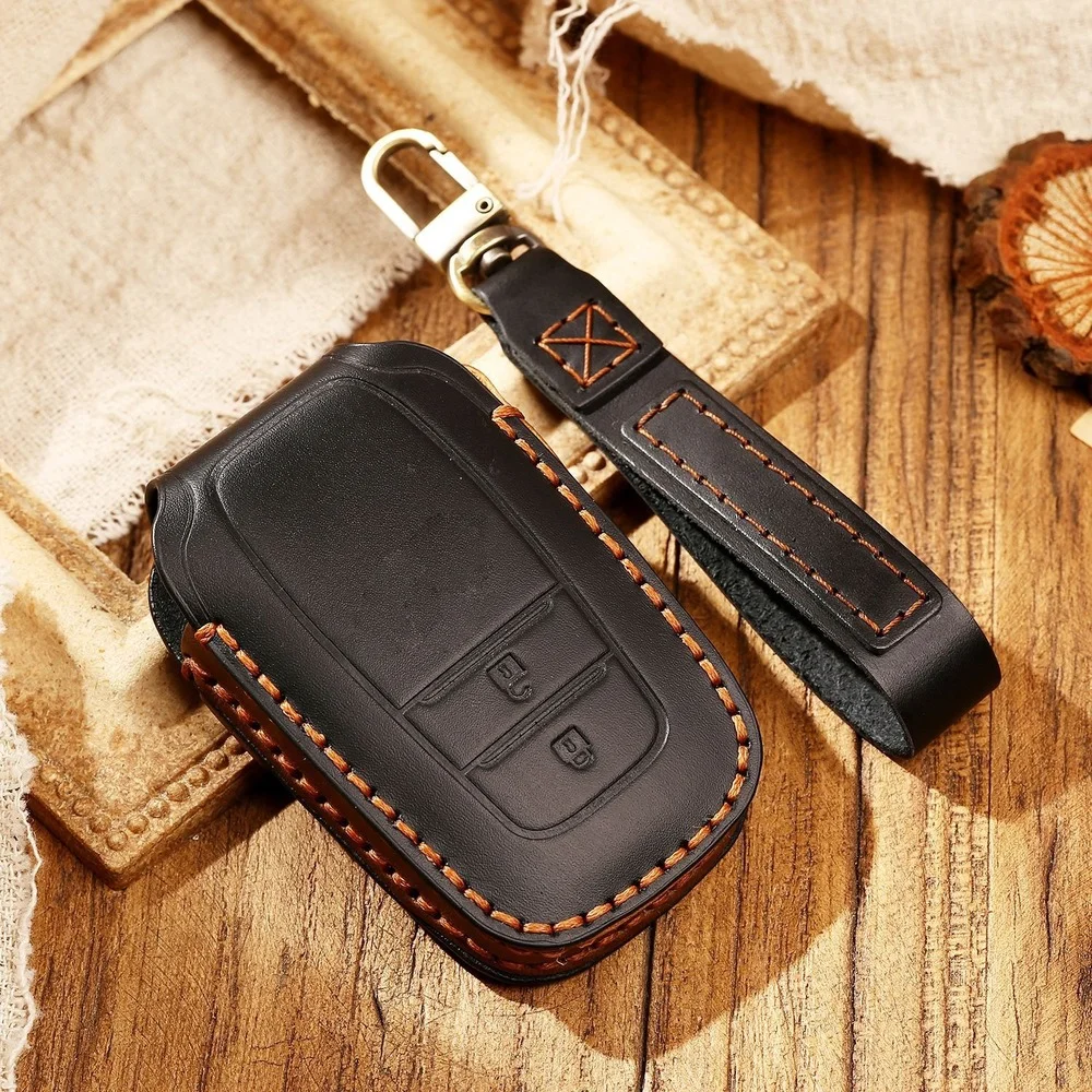 Genuine Leather Remote Car Key Fob Case Cover Shell Holder For Toyota CHR Hilux Land Cruiser Camry RAV4 Highlander Prado Auris