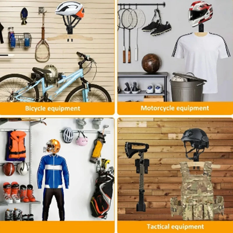 رف خوذة الدراجة النارية BAAD 180 °   حامل تخزين خوذة مثبت على الحائط، حامل لتوفير المساحة