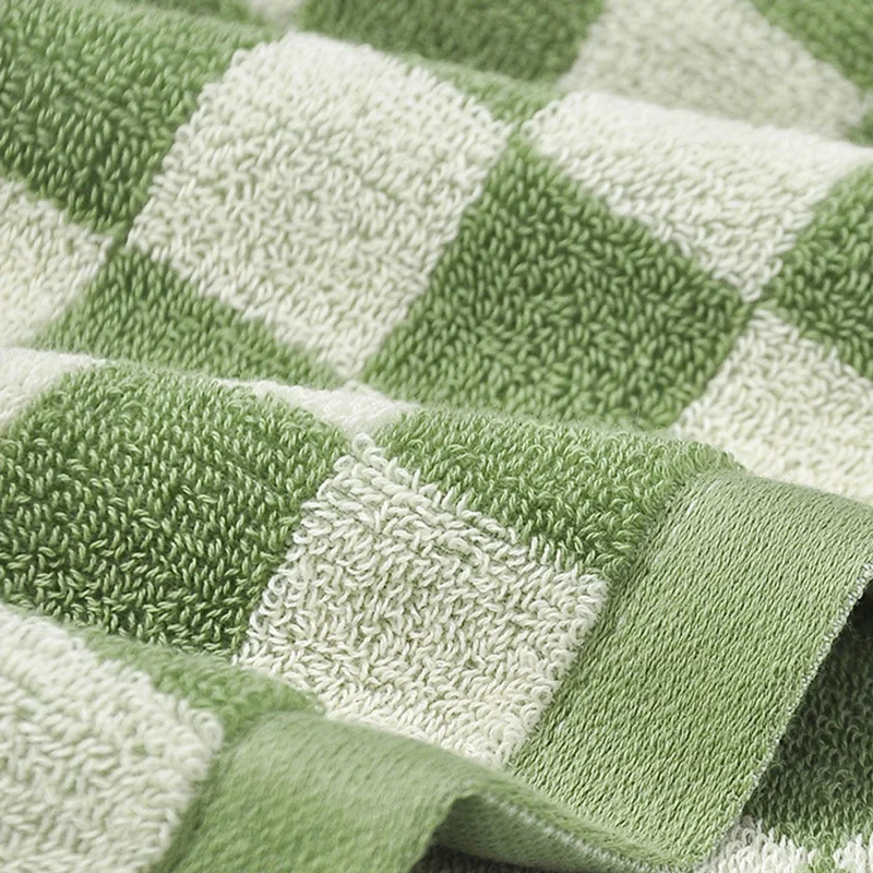 1PC Multi-color Checkerboard Towel Combed Cotton Towel Kitchen Bathroom Hotel Super Absorbent Soft Skin Friendly Cleaning Cloth