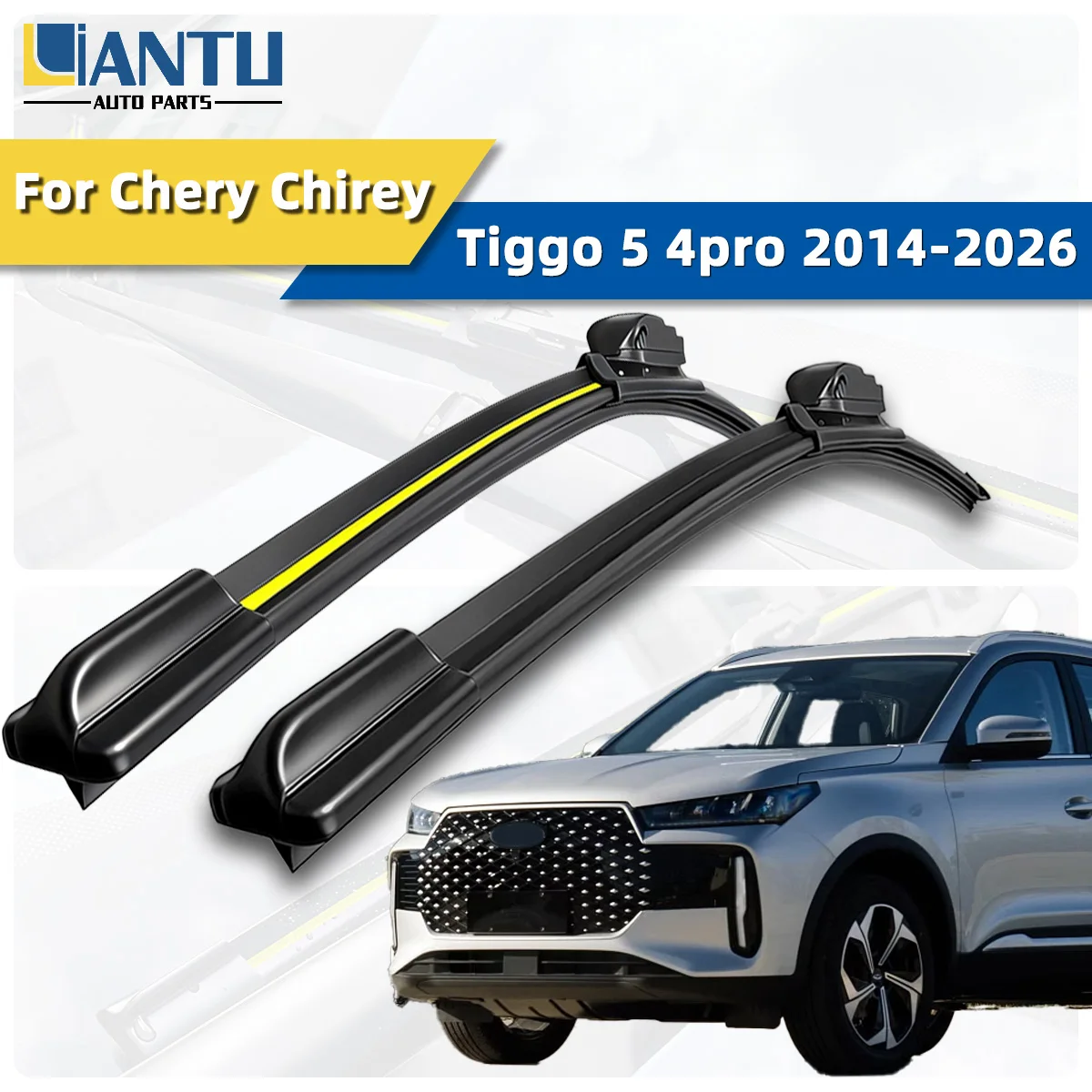 2 Stück Frontscheibenwischer Passend für Chery Chirey Tiggo 5 4pro 2014-2026 Langlebige Hochwertige Scheibenwischer Auto-Zubehör Geräuscharm