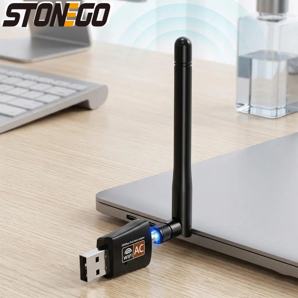 

USB Wi-Fi адаптер AC600, двухдиапазонный (2,4G/5GHz), беспроводной донгл для ПК, Mac, Linux, Windows 11, 10, XP, высокоскоростная сетевая карта