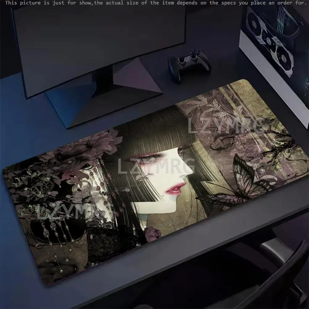 

Japanese Style Girl Mouse Pad Large Rubber Anti-slip PC Desk Accessories Mousepad for Offices and Gamer Keyboard Mats Decor Mat