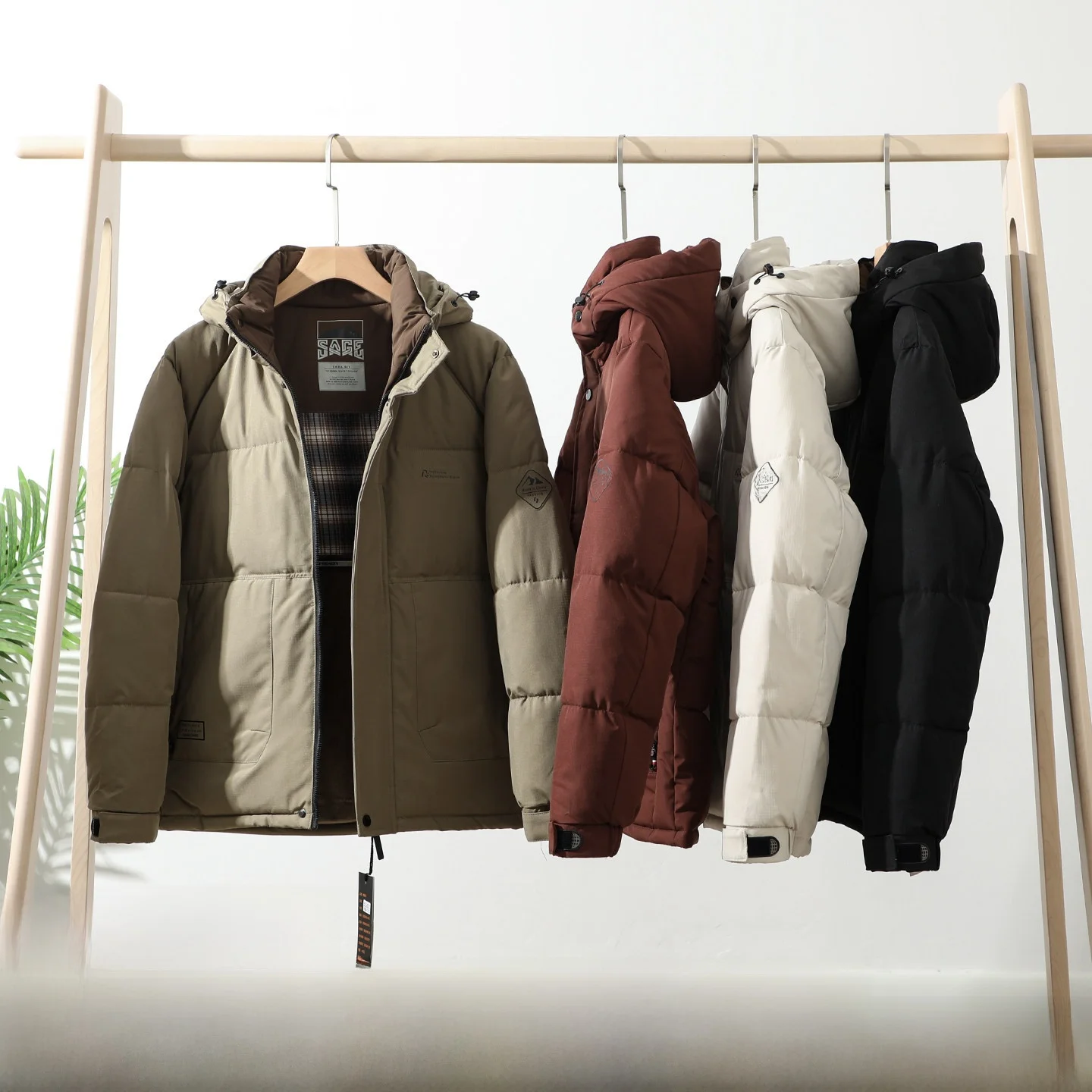 

Warmth Bread Jaet Hooded Outdoor ex Cotton Padded Coat Youth Faion Stand Fit Long Sve Regular Length Winter Wear