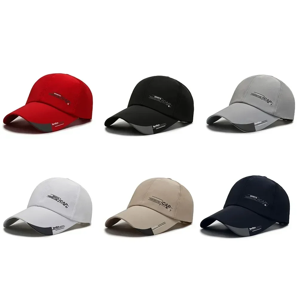 1pc Men's Long Brim Baseball Cap Fishing Clothing Sun Visor Waterproof Sports Duck Tongue Sun Hat Male Fashion