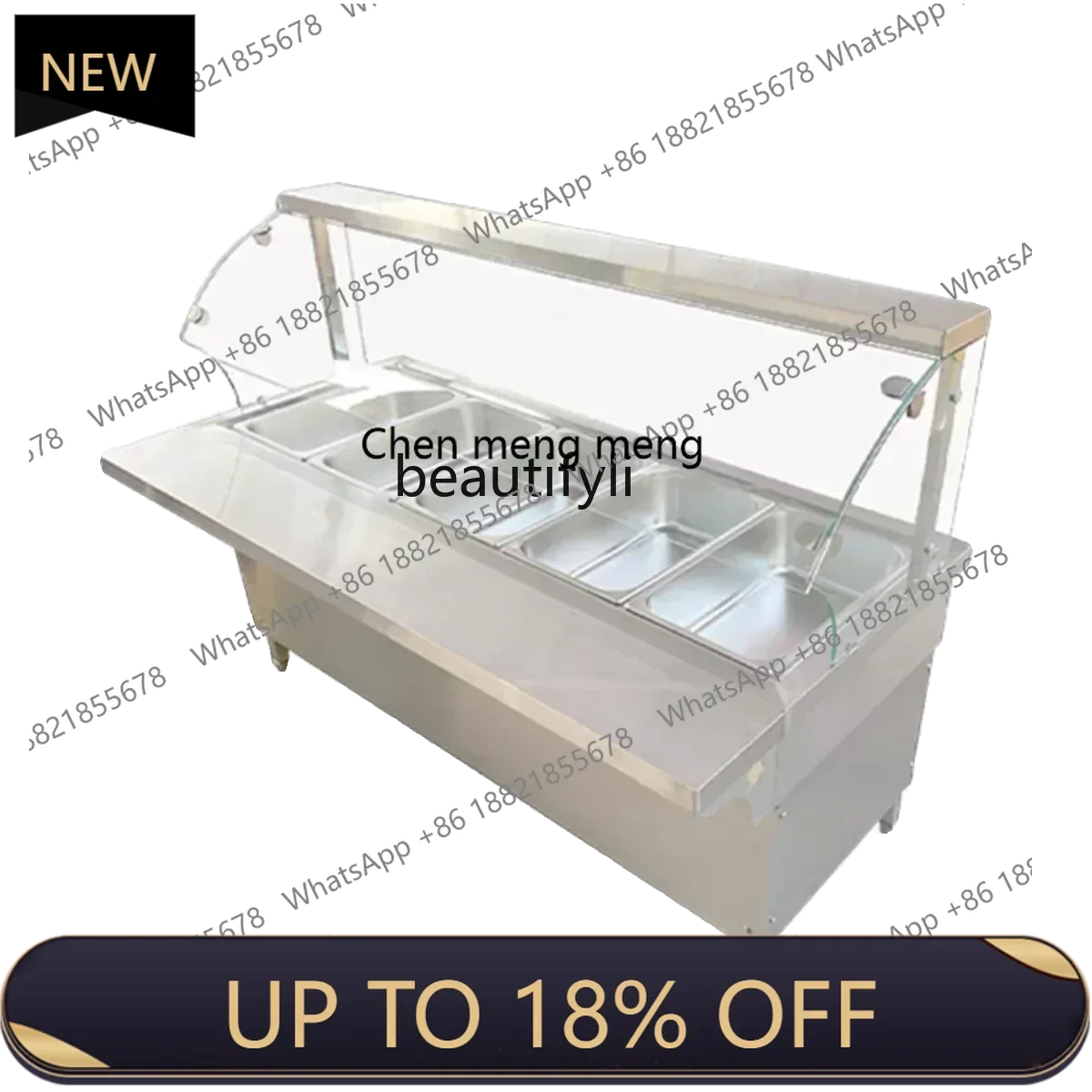 

Z189 Cabinet glass cover insulation table Commercial fast food cooked food soup porridge canteen insulation truck