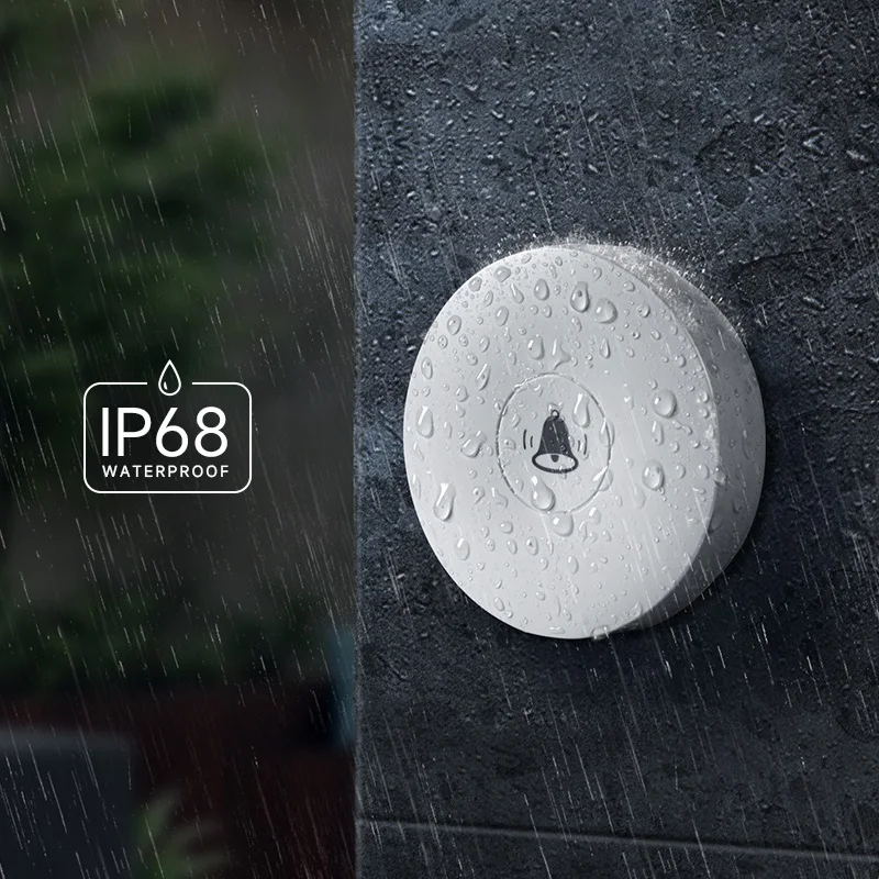 Timbre de casa con Control remoto inteligente, timbre de puerta inteligente autoalimentado con Control remoto, superpenetración, resistente al agua, enchufe europeo, británico y estadounidense