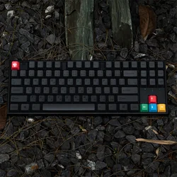 130 Keys Minimalist Black PBT Keycap Gaming Mechanical Keyboard Cherry Profile Dye-Subbed Japanese Arrow Key Caps Custom 6.25U