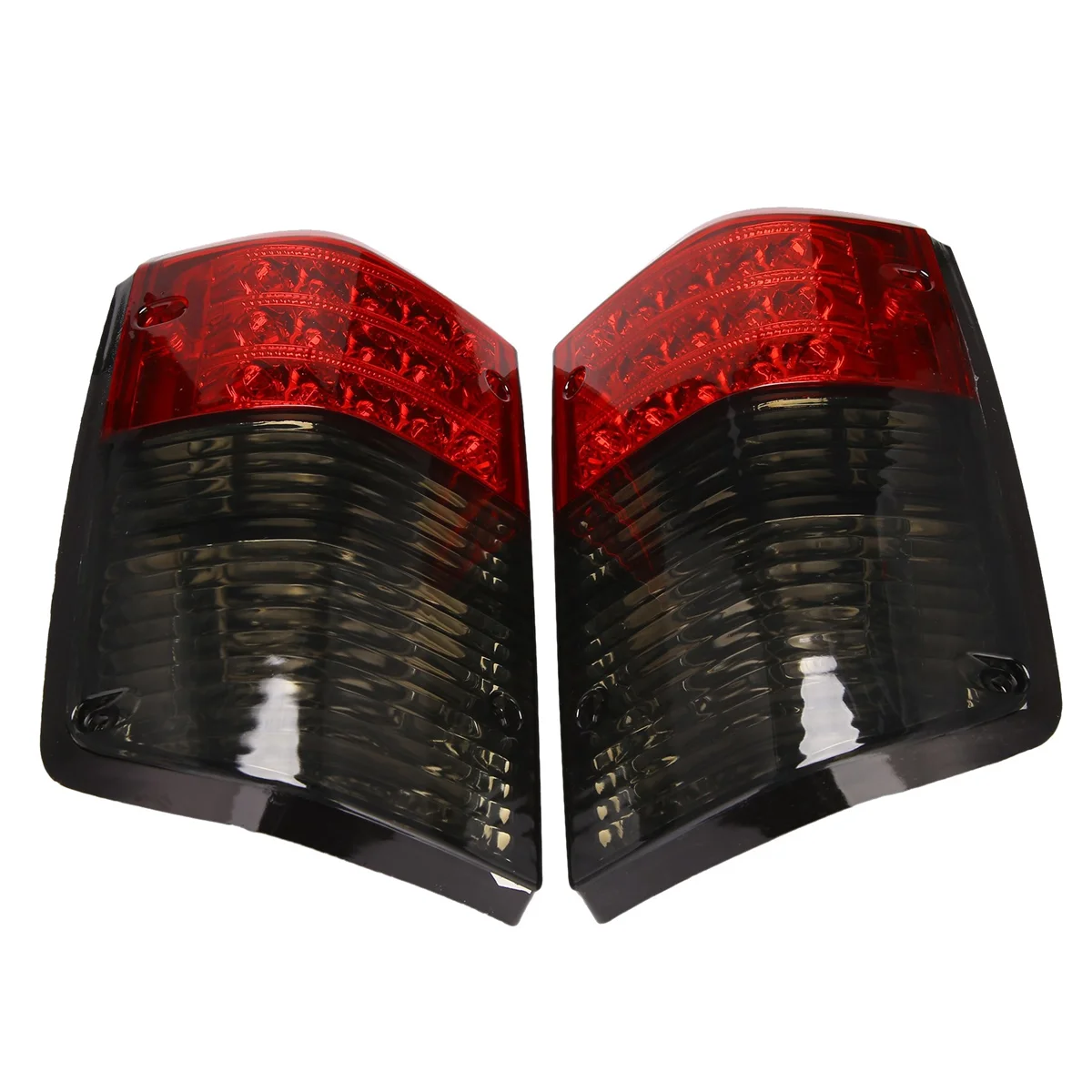 1Pair Car LED Tail Light 26555-05J00 for Nissan Patrol GQ 1988-1997 Series 1 2 Rear Bumper Brake Stop Lamp Red+Smoked