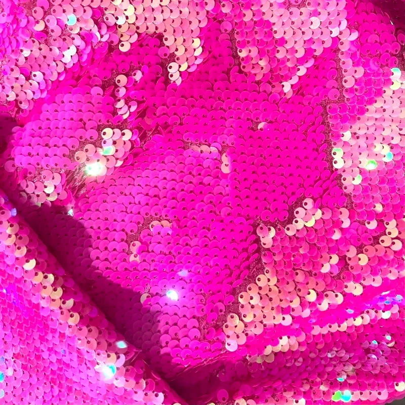 Laser Blue Sequin Fabric Clothing Shooting Background Fabric Dress Clothing for Diy Sewing Cloth By The Meter Material