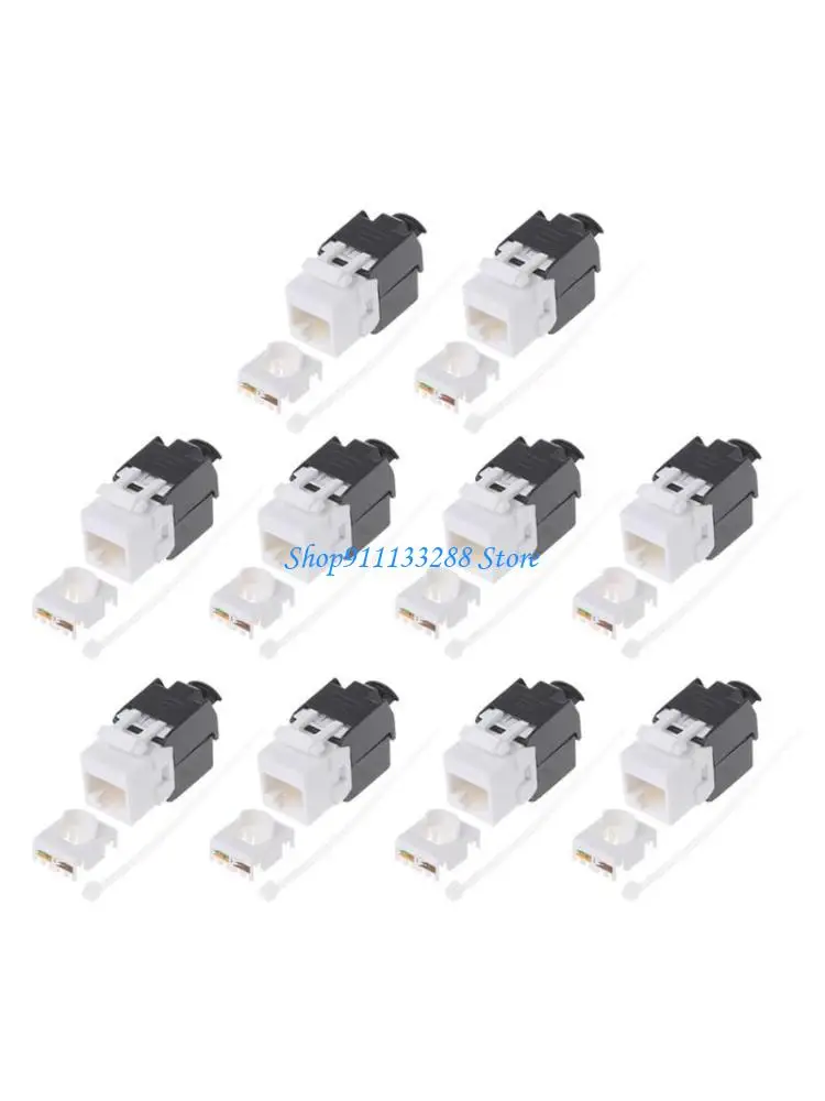 G88D Gigabit Ethernet RJ45 CAT6 Keystone Jacks Toolless Modules Cable Connection Pack 10PCS