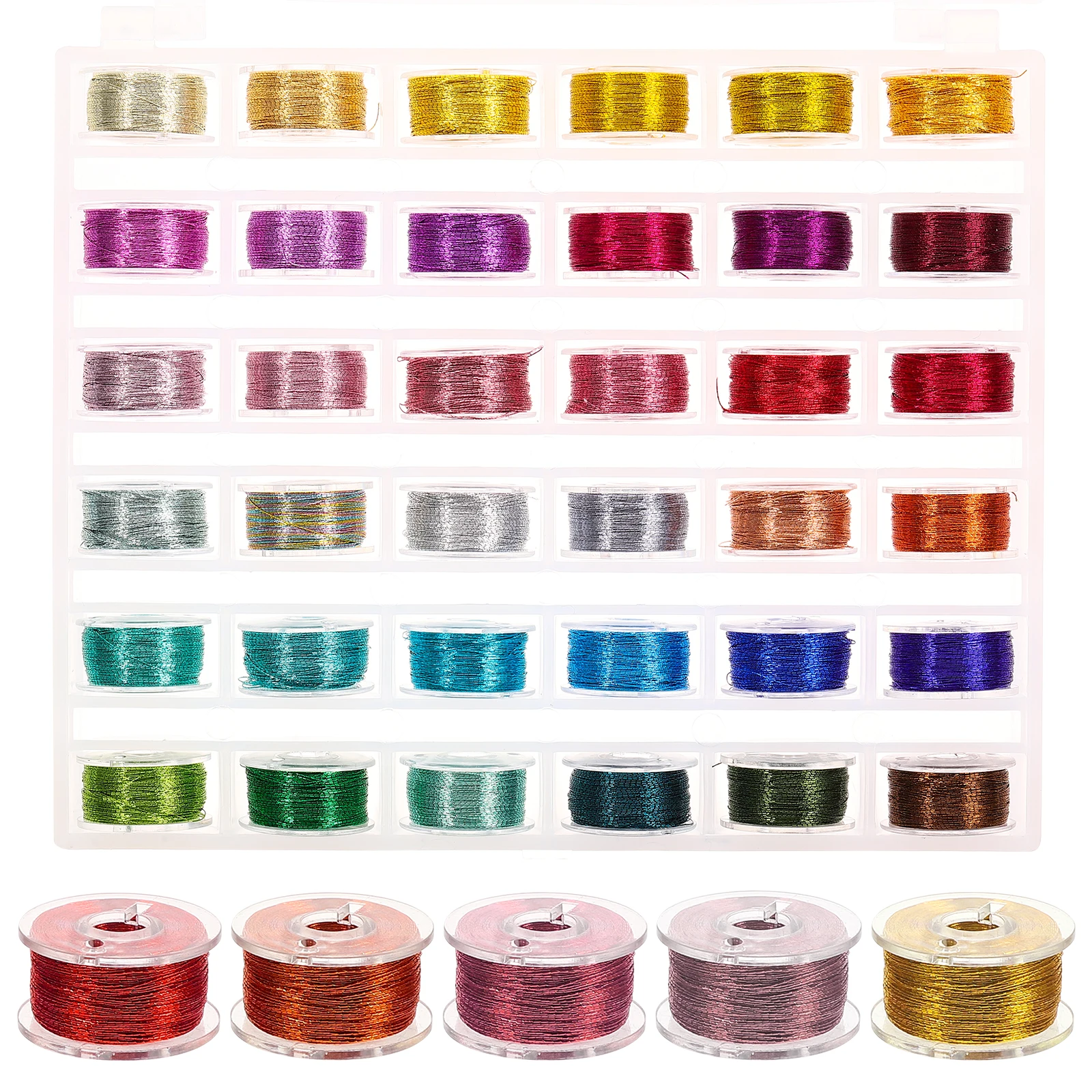 

36 Rolls Gold Metallic Polyester Durable Sturdy Embroidery Cross Stitching DIY Decorative Sewing Supplies