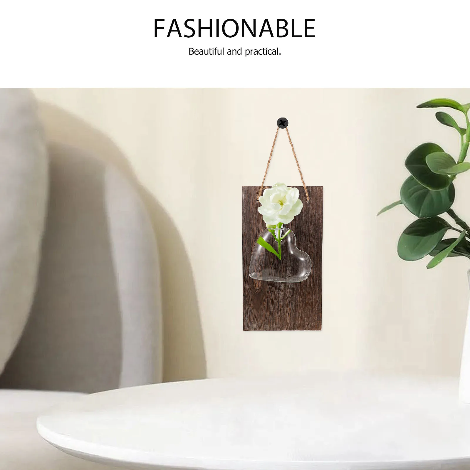 

1 Set Wall Mounted Hydroponic Vase For Home Office Decor, Glass Craft Art For Fresh Silk Dried Flowers, Small Glass Pots Plants