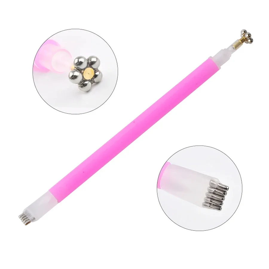 Double-Headed Nail Art Magnet Stick Cat Eye Gel Polish 3D Line Strip Flowers Effect for Professional & Home Use