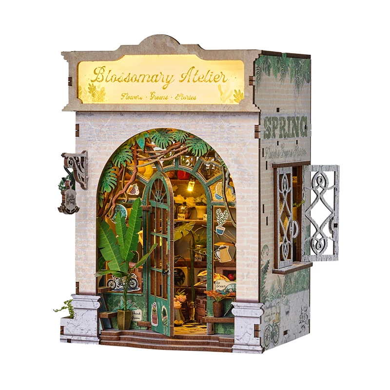 

DIY Book Nook Kit Wooden Mini Doll House With Furniture 3D Puzzle Assembly Model Building Bookshelf Bookend Toy Dollhouse Gifts