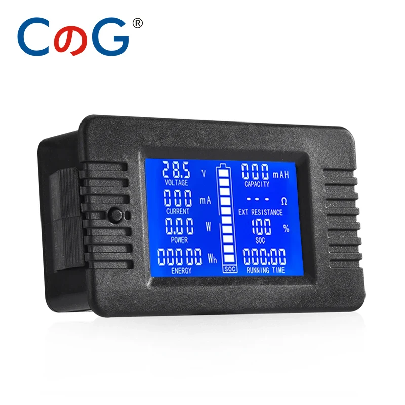 CG DC digitale meter 10A 50A 100A 200A 300A 9-in-1 voltmeter ampèremeter 0-200V LCD-scherm multifunctionele monitormeter met shunt