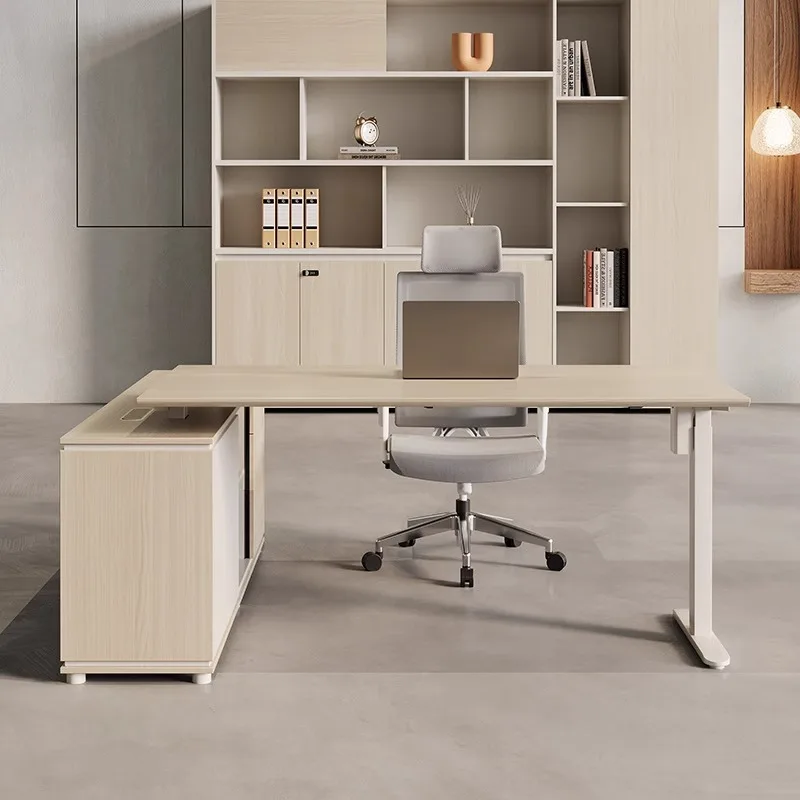 Modern Simple Smart Electric Lifting Desk for Boss or Office Use Double Motor Supervisor Manager Table Computer Desks