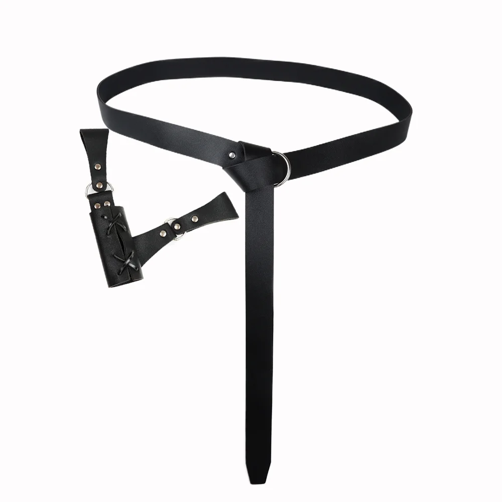 2PCS Medieval Leather Dagger Holder Sword Holster with Belt Adjustable Sword Frog Holster with Belt Suitable for Halloween