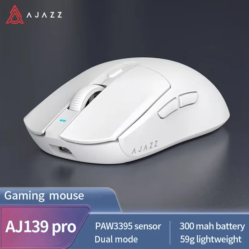 Ajazz AJ139PRO 1K Gaming Mouse Wireless 2.4GHz + Wired Dual Mode 26000DPI 300mAh 59g Ergonomic Esports Mouse For Game Laptop PC