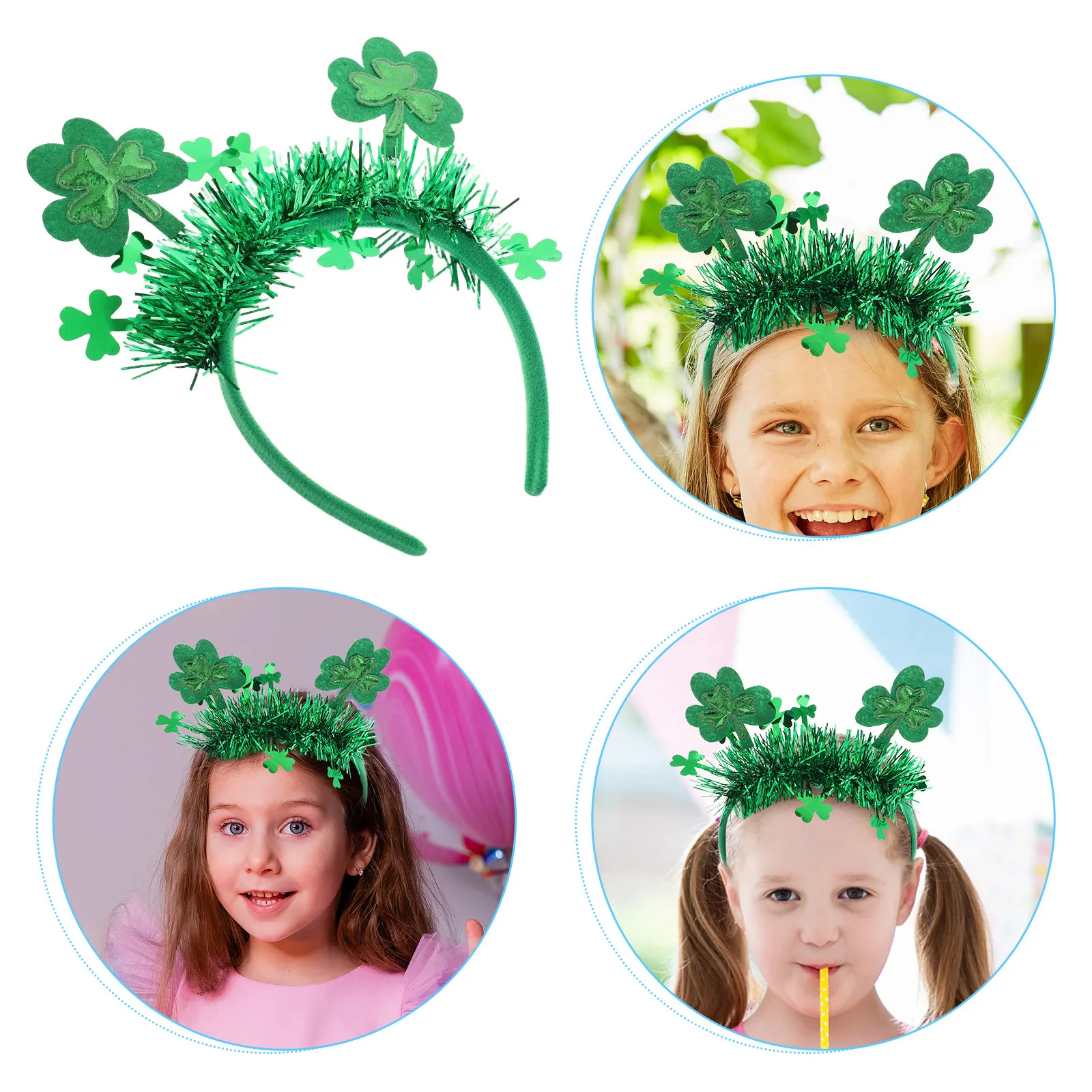 

Зеленая повязка на голову в ирландском стиле для женщин, легкий аксессуар для волос на фестиваль, вечеринку, свадьбу, День Святого Патрика