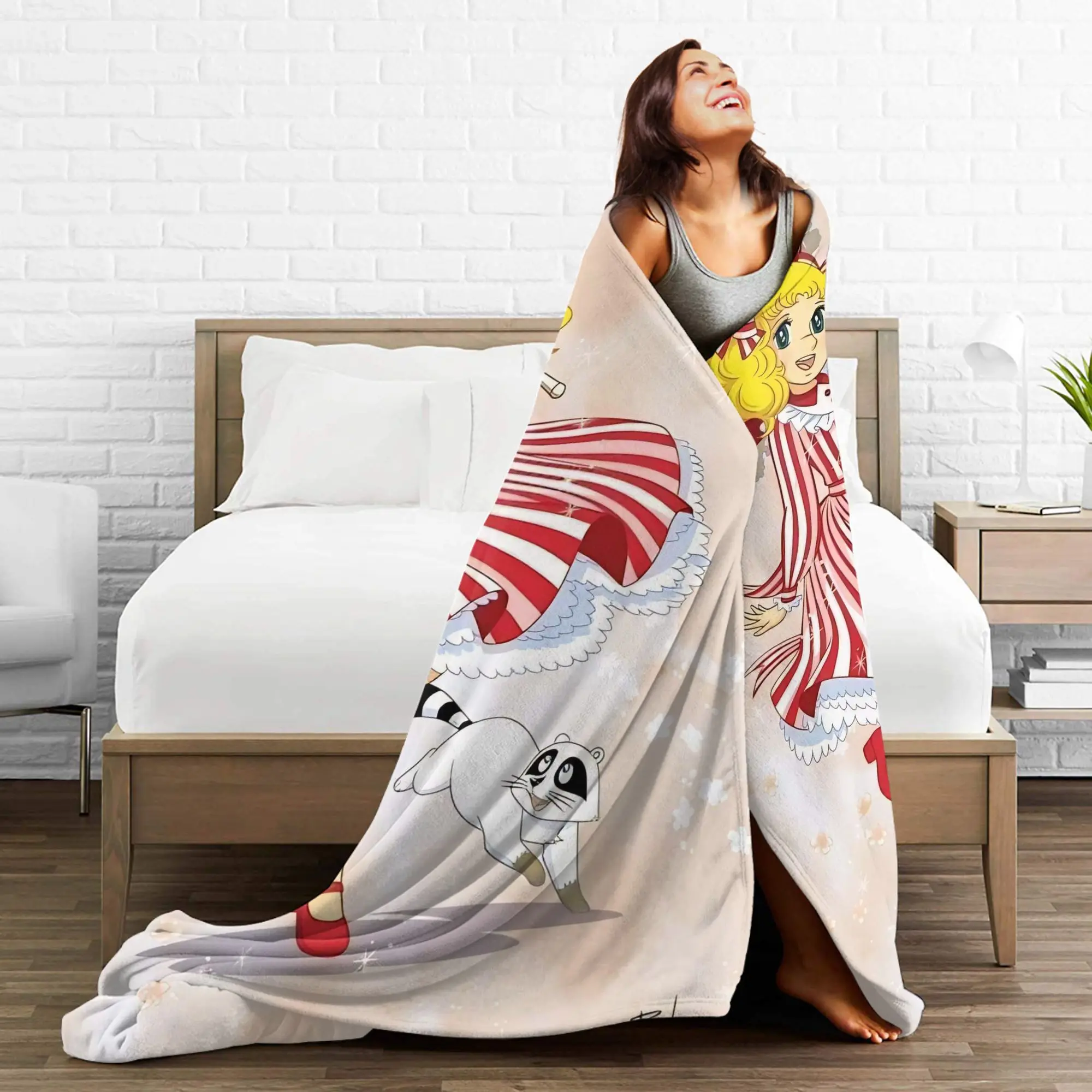 سوبر بطانية دافئة الفتيات الفتيان السفر كاندي كاندي مانغا رمي بطانية الفانيلا المفرش للمنزل ديكور الجمالية أريكة غطاء سرير