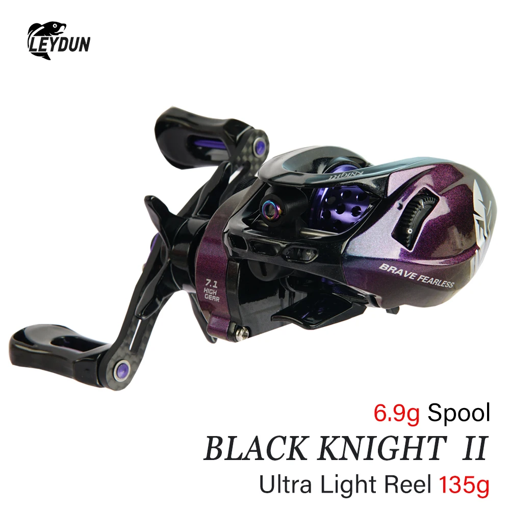 

LEYDUN BLACK KNIGHT II 135g Ultralight Fishing Reels 6.9g Spool Bait Finesse Baitcasting Reel 7.11 Shallow Spool Ligh Game Coil