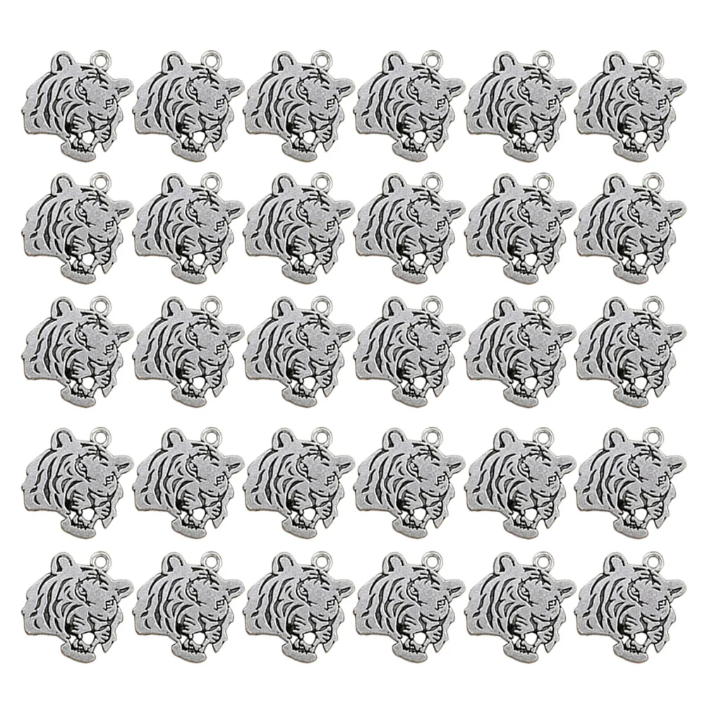 

30pcs Tiger Head Alloy Pendant Vintage Charms for DIY Necklace Bracelet Earrings Craft Jewelry Making Supplies