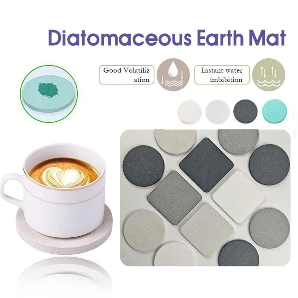 Durable Quick Drying Diatomite Coaster Non-slip Thickened Heat Resistant Mat Heat Resistant Dampproof Placemat Bathroom