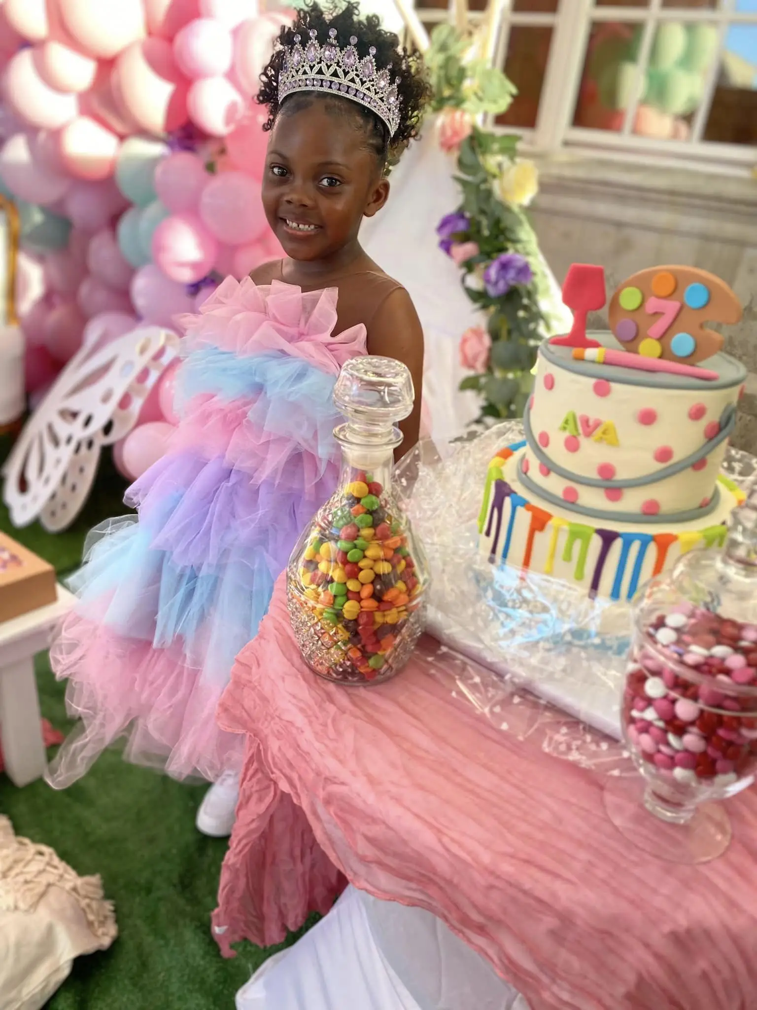 Vestidos de fiesta de cumpleaños de princesa colorida para niñas, vestidos de flores con cuello de ilusión, vestido de baile para niños, vestido de niña para sesión de fotos