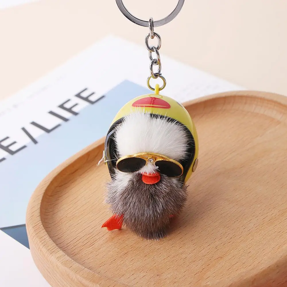 Male Cute Plush Backpack Doll Car Keyring Duck Keychain Cartoon Keychain Key Lanyard