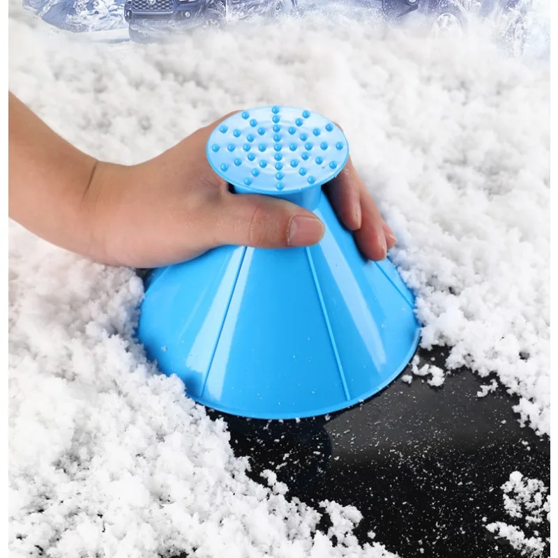 2pcs 360 °  Car Snow Remover Windshield Defrosting Scraping Board Not Damaging Cone Shaped Grip Snow\'S Shoveling In Winter Parts