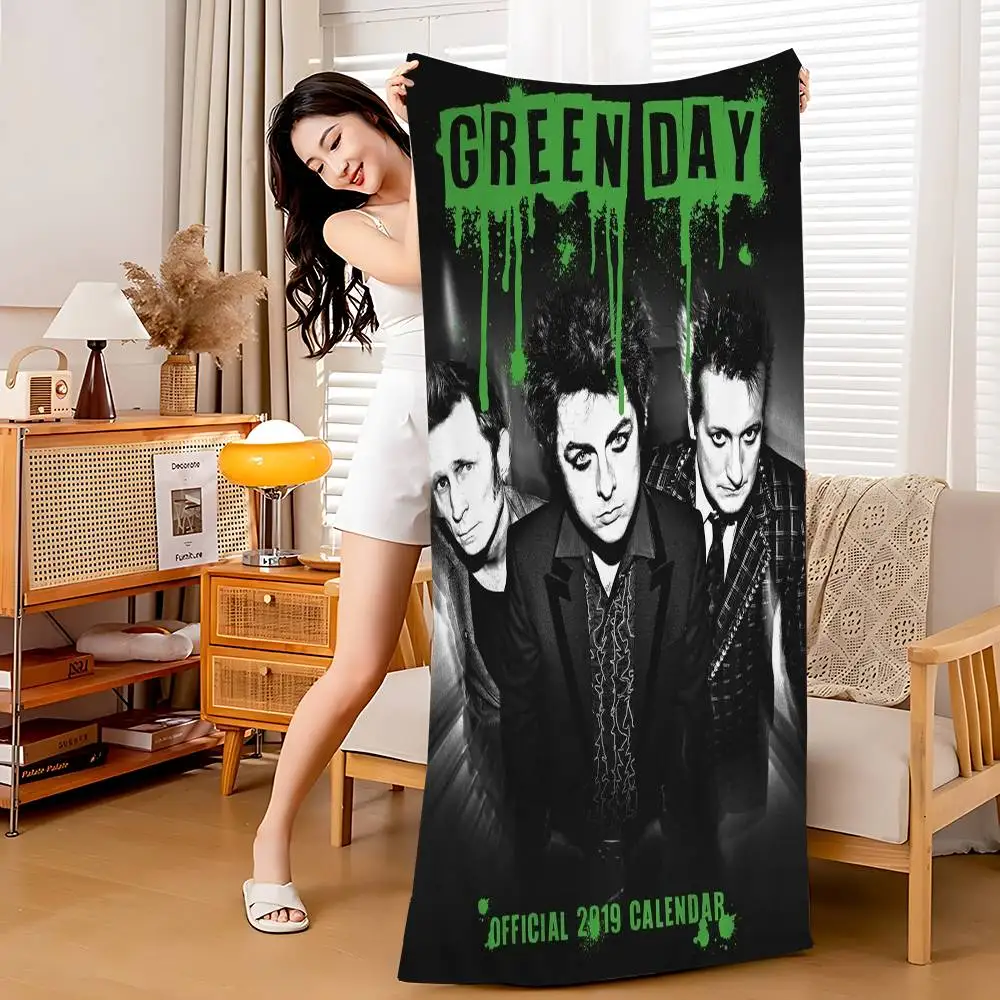 G-Green D-Day American Idiot Microfiber Printed Beach Towel Mountain Climbing Yoga Beach Swimming Running Absorbent Soft Towel