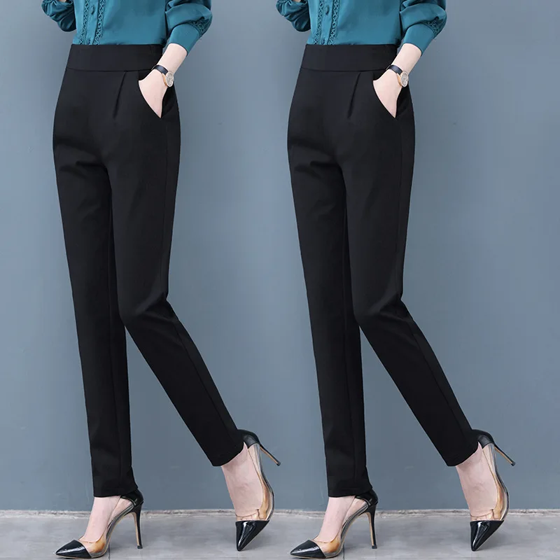 السراويل البدلة النسائية ربيع الخريف تسع نقاط سليم صالح تنوعا الحريم السراويل عالية الخصر السراويل المستقيمة