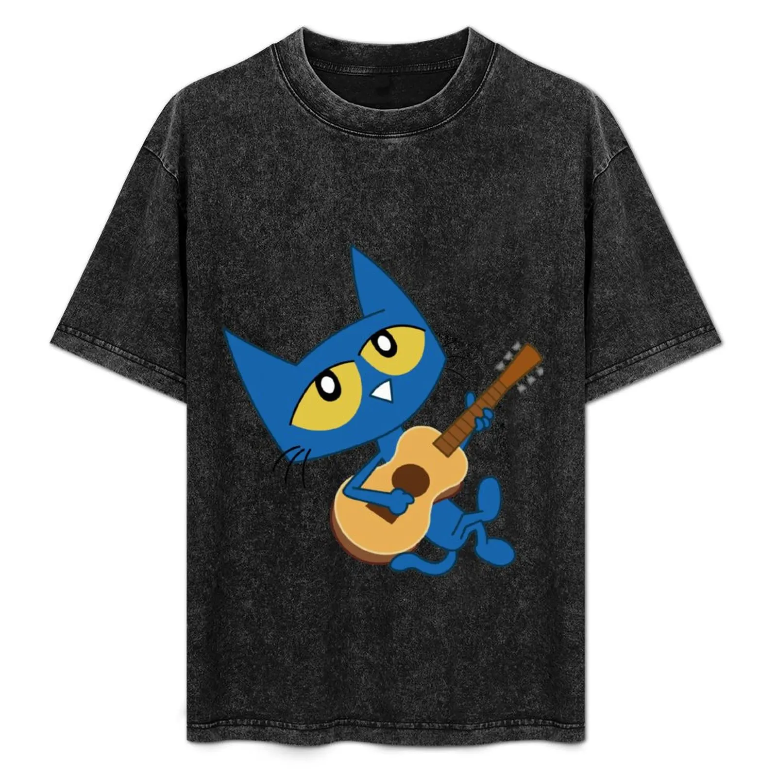

Blue cat Perfect Gift T-Shirt Retro Style Print Casual Top