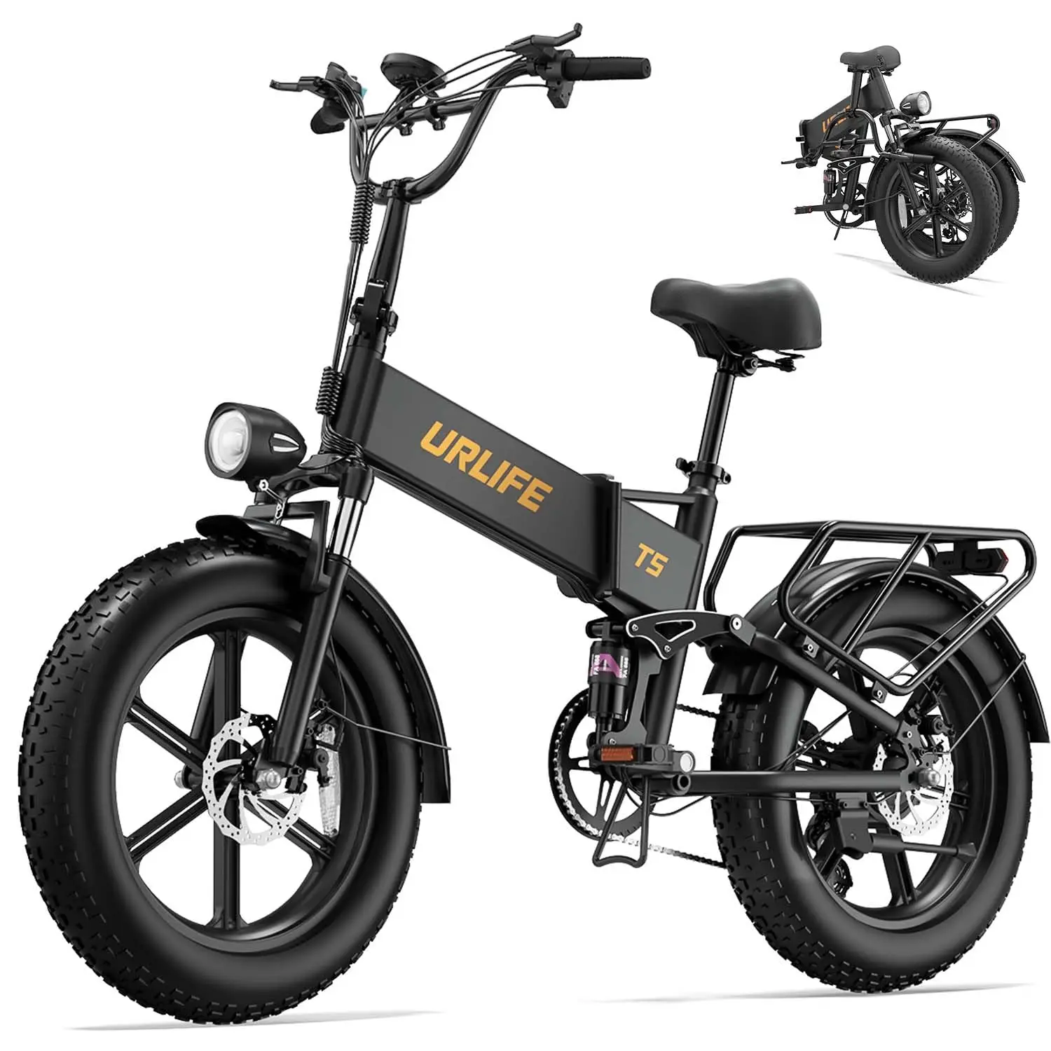 

Folding Electric Bike for Adults, 48V Motor, 60-80 Miles per Charge, 20”x4” Fat Tires with Quad-Link Full, Customized