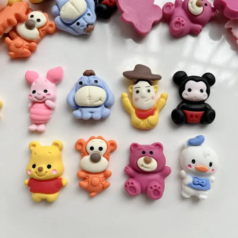 10 pieces of resin Kawai ladybird bear duck dog pig monkey resin flat back hunchback art decoration charm manual DIY accessories