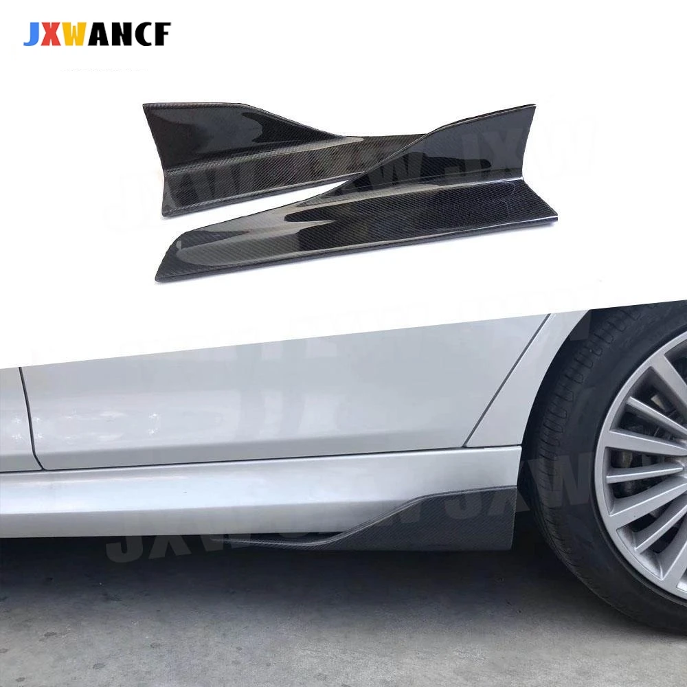 

JXWANCF Carbon Fiber Side Skirts Apron Splitters Flaps Winglets For Benz C Class W205 C180 C200 C300 C63 AMG Car Style