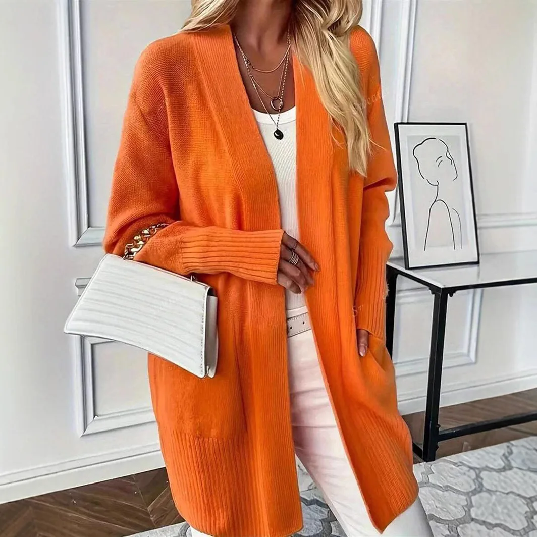 

Женская одежда больших размеров, женский свитер, повседневный простой вязаный кардиган, модный универсальный спортивный кардиган для йоги