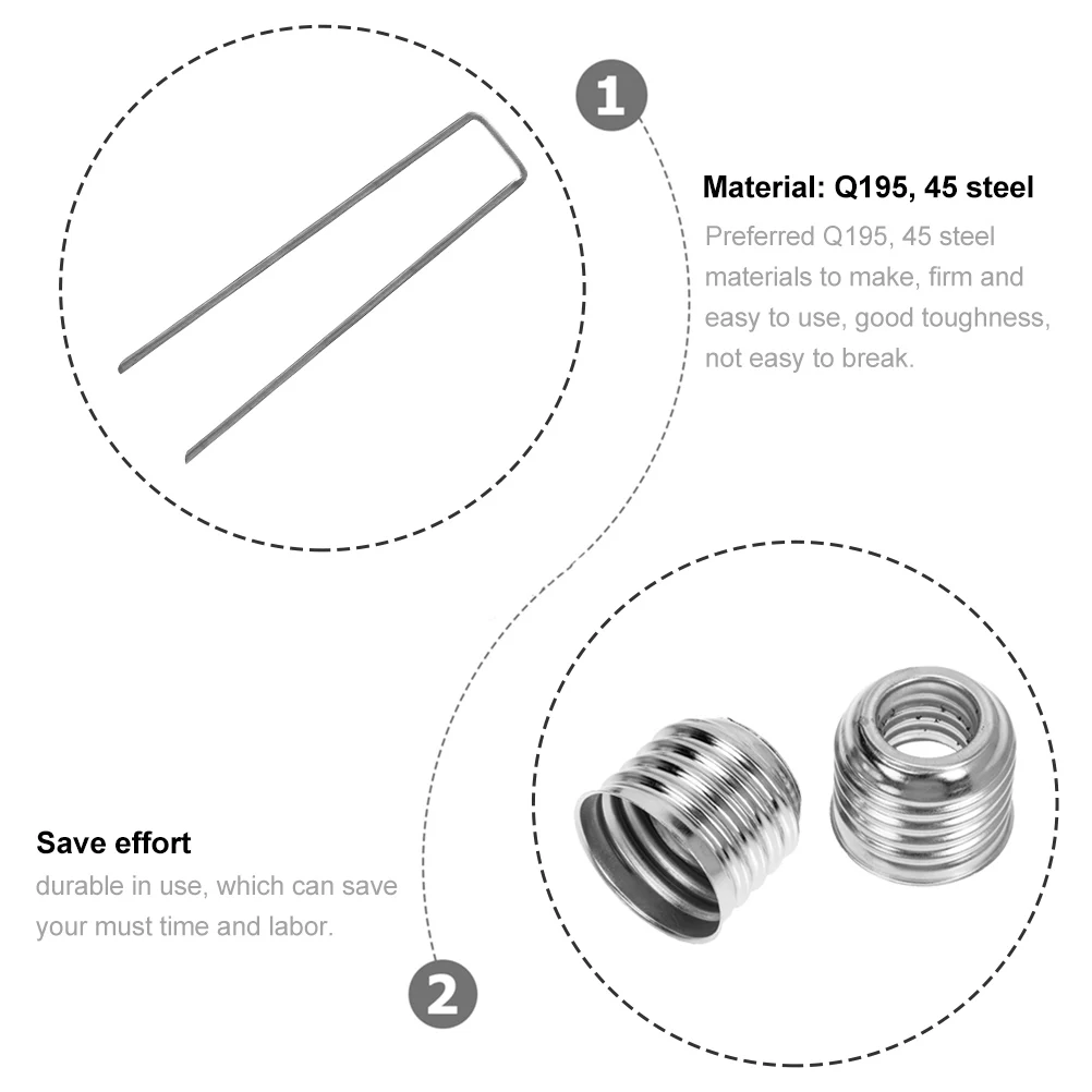 

30Pcs Grass Lawn Stakes Heavy Duty Q195 45 Steel Landscape U-Shaped Pegs for Camping Tent Anchoring Fabric Garden Fixing