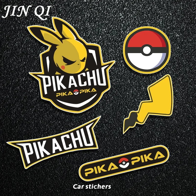 Pokemon Cartoon Car Stickers Pikachu Fashion Creative Decals Rear Windshield Trunk Stickers Decal Decoration Accessory Wholesale