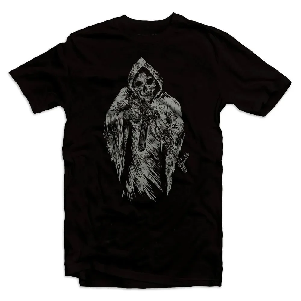 

AK-47 Grim Reaper Commando T-Shirt 100% Cotton O-Neck Summer Short Sleeve Casual Mens T-shirt Size S-3XL