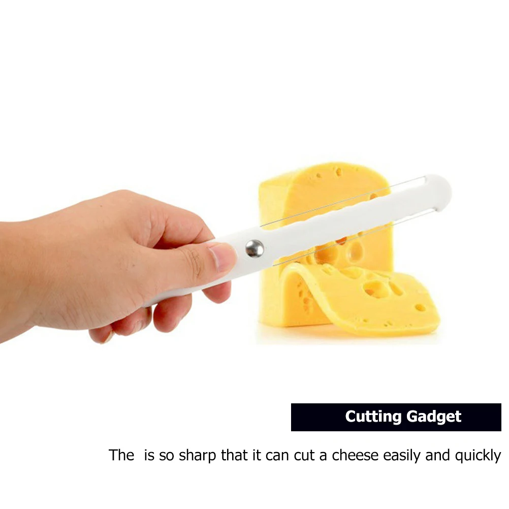 

2Pcs Butter Cheese Cutter Plastic Slicer Kitchen Tool Efficient Non-Slip Handle Rust-Proof Compact Storage Hanging Hole Design