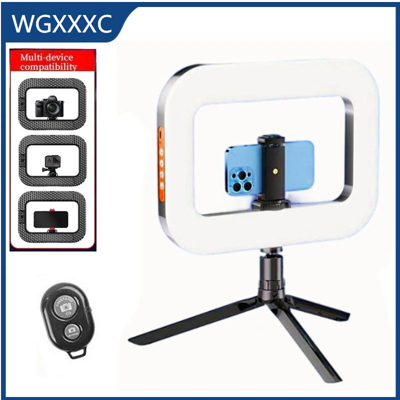 

Handheld LED Ring Light Rechargeable Portable Fill Light for Mobile Phone Live Broadcast Photography Desktop Rabbit Cage Selfie