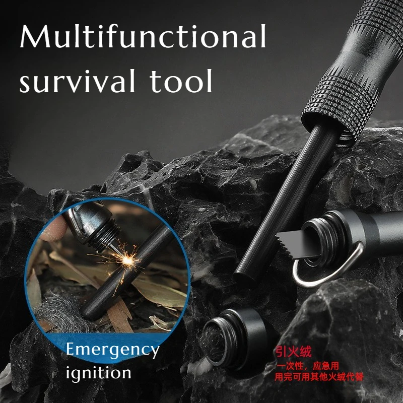 

NEW Super-loud Multi-functional High-frequency Survival Whistle Outdoor Emergency Window-breaking Flint Magnesium Rod EDCTools