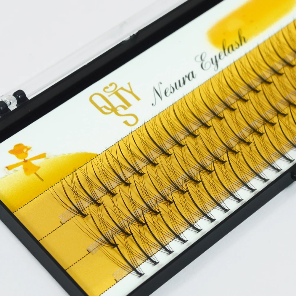 QSTY Professional Makeup 60 clusters Personal Cluster Eyelash Single tuft of M sandwich eyelash Grafting False Eyelashes